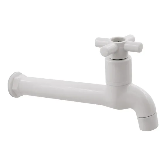 Torneira Reta Pia Parede Fixa Abs Branco 18cm Slim 1/4 V Foto 1