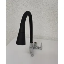 Torneira Saída Máquina Lavar Louça Parede Cone Preto C70 Foto mini  3