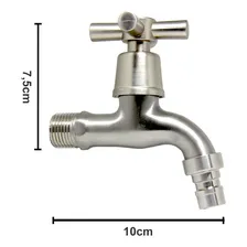 Torneira Tanque Jardim Lavanderia Aço Inox Escovado 1/4 Foto mini 1