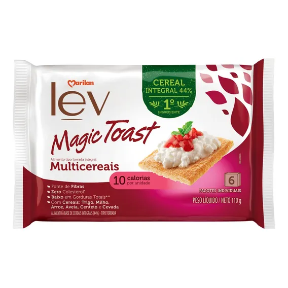Torrada Lev Magic Toast Multicereais Marilan 110g Foto 1