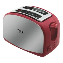 Torradeira French Toast Inox 900w Vermelha Philco 110v Foto mini 1