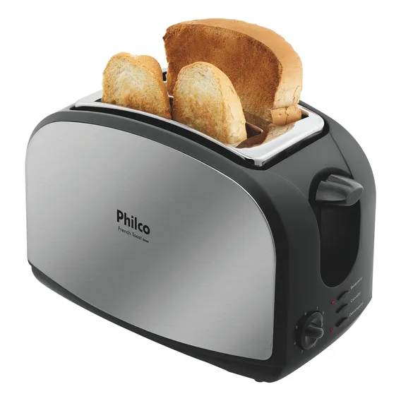 Torradeira Philco French Toast Inox 900w Cor Preto/Aço escovado 110V Foto 1