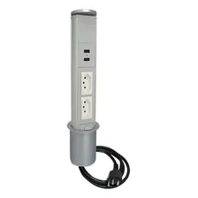 Torre 2 Tomada Embutir Retratil 10a 2 Usb Cinza Foto mini 1