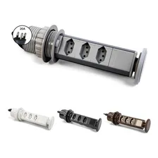 Torre 3 Tomadas Antichoque Retrátil Multiplug Embutir Mesa Foto  mini 1