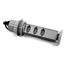 Torre 3 Tomadas Antichoque Retrátil Multiplug Embutir Mesa Foto mini  2