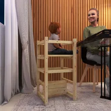 Torre Aprendizagem Montessoriana 4em1 Brinquedo Montessori Cor Pinus Foto mini 3
