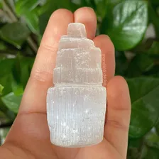 Torre De Selenita Pedra Natural Cristal Limpeza Ambiente 6cm Foto mini 4