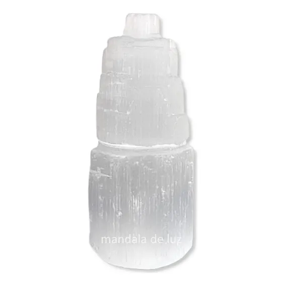 Torre De Selenita Pedra Natural Cristal Limpeza Ambiente 6cm Foto 1