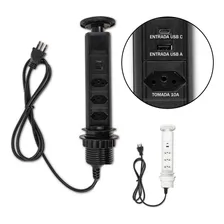 Torre De Tomada Retrátil Multiplug Usb A Usb C 3 Tomadas 10a Foto mini 1