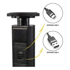 Torre De Tomada Retrátil Multiplug Usb A Usb C 3 Tomadas 10a Foto mini 4