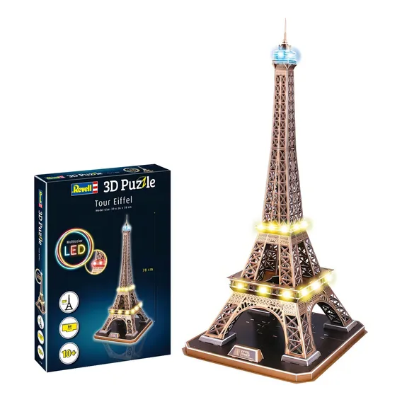 Torre Eiffel Com Led 3d Puzzle Quebra-cabeça Revell 00150 Foto 1