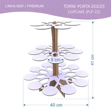 Torre Porta Doces Mdf Cupcake Provençal - Premium - Branco Foto mini 2