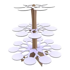 Torre Porta Doces Mdf Cupcake Provençal - Premium - Branco Foto mini 1