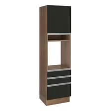 Torre Quente Madesa Glamy 60 Cm 1 Porta 3 Gavetas Cor Rustic/Preto Foto mini 1