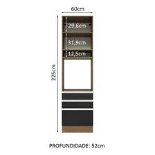 Torre Quente Madesa Glamy 60 Cm 1 Porta 3 Gavetas Cor Rustic/Preto Foto mini 3