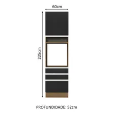 Torre Quente Madesa Glamy 60 Cm 1 Porta 3 Gavetas Cor Rustic/Preto Foto mini 2