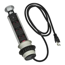 Torre Tomada Multiplug Retrátil Embutir Mesa Bivolt Preta Foto mini 1