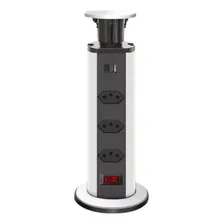 Torre Tomada Para Bancada Retrátil Com 3 Tomadas Usb + Tipoc Foto mini 4