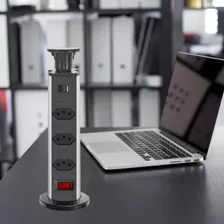 Torre Tomadas Retratil Multiplug Com Usb Tipo C 10a 2m Preta Cor Preto Foto mini 4