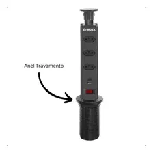 Torre Tomadas Retratil Multiplug Com Usb Tipo C 10a 2m Preta Cor Preto Foto mini 3
