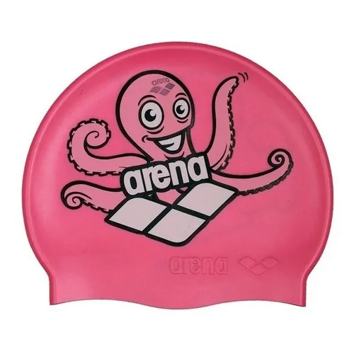 Touca De Natação Arena Multi Jr. Infantil 100% Silicone Rosa Desenho do tecido Polvo Tamanho Unico Foto 1