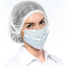 Touca Descartável Pct C/ 100 Unidades Cozinheira Hospitalar Cor Branca Foto mini 1