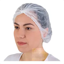 Touca Descartável Sanfonada Elástico Tnt Talge 500 Un Anvisa Cor Branco Foto mini 4