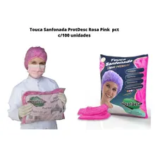 Touca Descartável Sanfonada Tnt Protdesc 100 Un Rosa Pink Foto mini 1