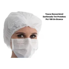 Touca Descartável Sanfonada Tnt Protdesc Branco Pct C/100un Foto mini  2