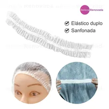 Touca Descartável Tnt Com Elástico 100 Touca Epi Com Anvisa Cor Branco Foto mini 4