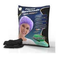 Touca Elastico Descartavel Preto (pct 100) Protdesc Foto mini 1