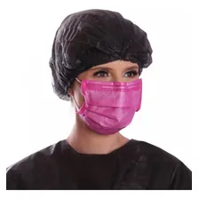 Touca Gorro Elastico Preto / Rosa C/ 100 Un Protdesc Pct Foto mini 4