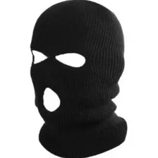 Touca Ninja Capuz Balaclava 3 Furos Preta Motoqueiro Touca Foto mini 3