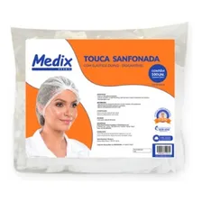Touca Sanfonada Descartável Tnt Branca Com 100 Unid Foto mini 4