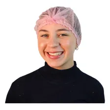 Touca Tnt Rosa Descartável C/ Elástico Kit Com 500 Und Foto mini 1