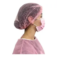 Touca Toca Descartável Tnt Sanfonada 100 Un Touca Rosa Foto mini 1
