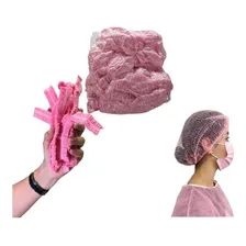 Touca Toca Descartável Tnt Sanfonada 100 Un Touca Rosa Foto mini 2