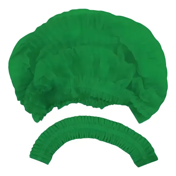 Touca Toca Descartável Verde Tnt Sanfonada 100un Touca Verde Foto 1
