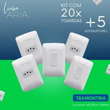 Tramontina Aria Kit 20 Tomadas 5 Interruptor Cor Branco Foto mini 3