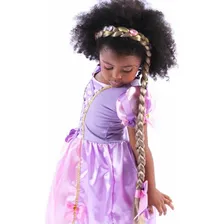 Trança Em Tiara Rapunzel Enrolados Infantil Cor Marrom-claro Foto mini 1