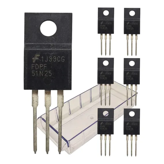 Transistor Fet Mosfet Fdpf51n25 (6 Peças) P51n25 51n25 N25 Foto 1