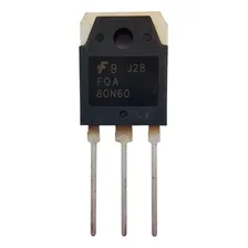 Transistor Fet Mosfet Fqa80n60 (3 Peças) A80n60 80n60 0n60 Foto  mini 1