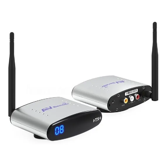 Transmissor Wirelless Tv Full Hd Receptor S/ Fio 2,4ghz + Cor Prata Foto 1