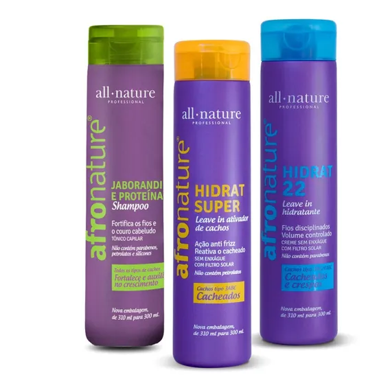 Tratamento Afro All Nature Hidrat 22 + Super + Shampoo Cacho Foto 1
