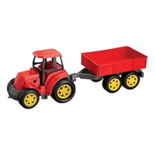 Trator Brinquedo Infantil Menino Caçamba Agrícola Grande Cor Vermelho Foto mini 1