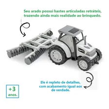 Trator Brinquedo Miniatura Arado Hastes Articulada Retráteis Foto mini 4