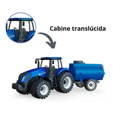 Trator Brinquedo Miniatura Infantil T8 Com Carretinha Cor Tanque Foto mini 4