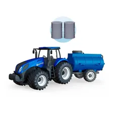 Trator Brinquedo Miniatura Infantil T8 Com Carretinha Cor Tanque Foto mini 1