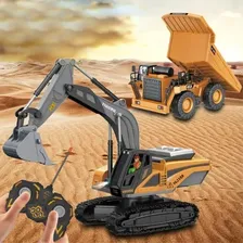 Trator Escavadeira Esteira Rc Controle Remoto 8 Canais 8ch Foto mini 2