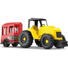 Trator Farm Horse Trailer Orange Toys Foto  mini 1